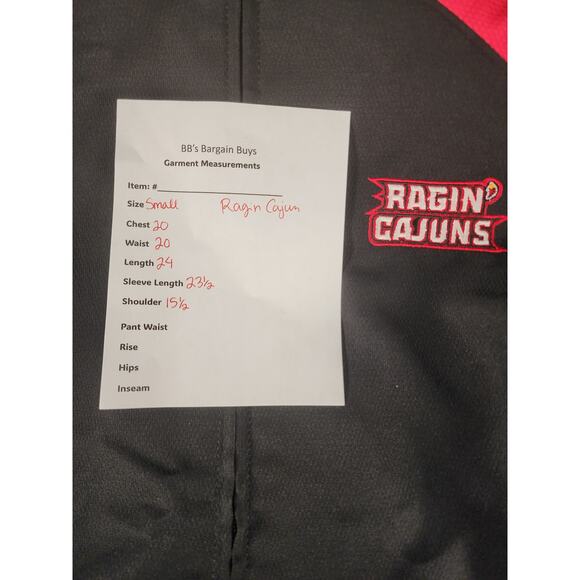 Ragin'Cajuns Adult Sz S Zip-up Black Red Jacket Russell Athletics - Picture 5 of 5